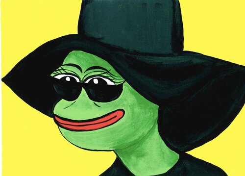 “PEPE FROG” Inspired by Black Hat, Alex Katz von Nataliia Krykun, Malerei kaufen auf Singulart