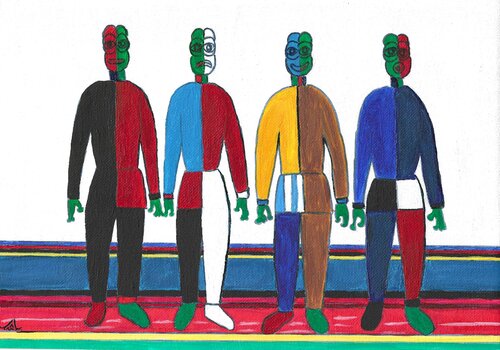 "PEPE FROG" Inspired by "Sportsmen" K. Malevich by Nataliia Krykun, 油畫 for Sale on Singulart