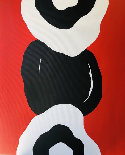 Love. KISS. XXL Red black white, acrylic on canvas, di Nataliia Krykun, Pittura in vendita su Singulart