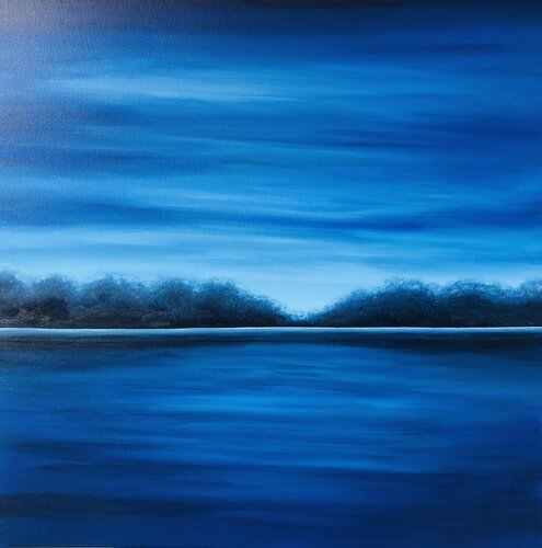 „Blue Bodensee“, seascape, water, sky von Nataliia Krykun, Malerei kaufen auf Singulart
