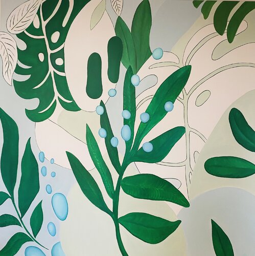 „Green tropical leaves“ , monstera plants, botanical, floral, flowers, trees Nataliia Krykun
