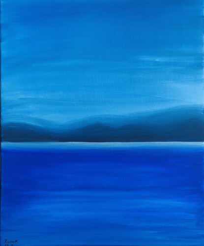 „Blue sky and water“ - seascape, di Nataliia Krykun, Pittura in vendita su Singulart