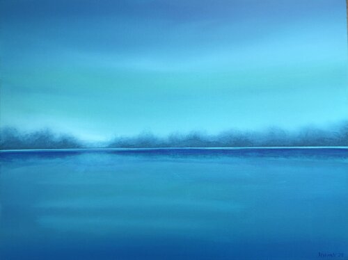 «Turquoise sea» - blue abstraction minimalism Nataliia Krykun