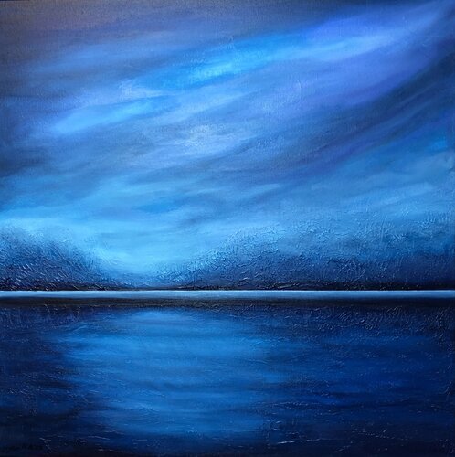 “Blue water” - 3d minimalism impressionist seascape Nataliia Krykun