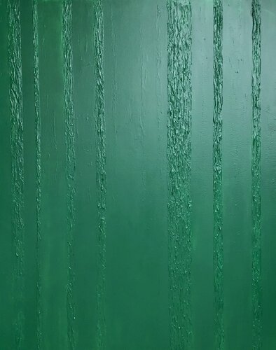 «Spring garden» - 3d geometric minimalism landscape textured abstraction, by Nataliia Krykun, 油畫 for Sale on Singulart