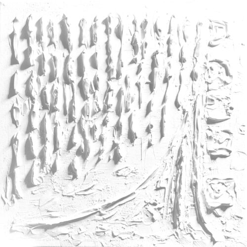 "The first white snow" - 3d minimalism textured abstraction Nataliia Krykun