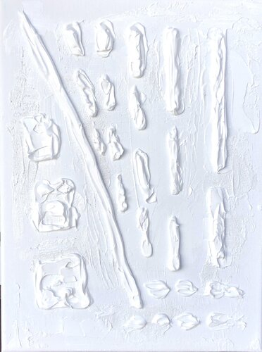"Winter forest" - 3d minimalism textured abstraction van Nataliia Krykun, Schilderij te koop op Singulart