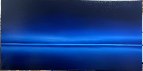 Ocean Water deep blue- navy minimalism seascape van Nataliia Krykun, Schilderij te koop op Singulart
