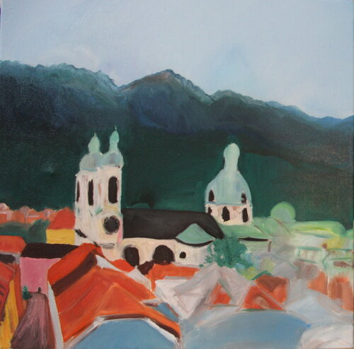 Innsbruck, Austria - architectural cityscape , urban von Nataliia Krykun, Malerei kaufen auf Singulart