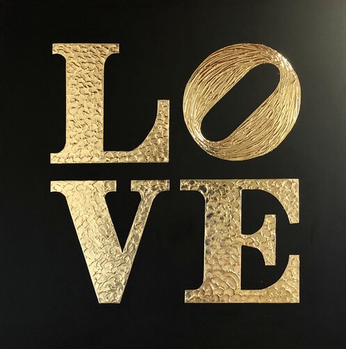 Series „Love“ 1 -  inspired by Robert Indiana de Nataliia Krykun, Pintura a la venta en Singulart