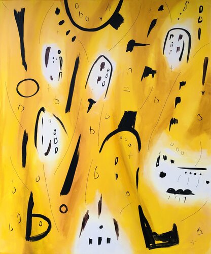 “Yellow Day” expressionism abstraction von Nataliia Krykun, Malerei kaufen auf Singulart