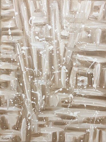 “Sea ​​shore“ black and white abstraction dropping Pop Art di Nataliia Krykun, Pittura in vendita su Singulart