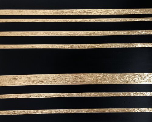 "Horizon in the evening" 3 d black and gold stripes, textured Nataliia Krykun