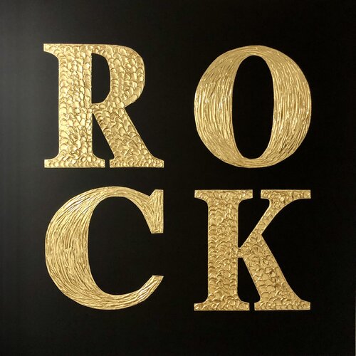 “Rock” gold leaf, 3D textured , music minimalism modern Pop Art by Nataliia Krykun, Painting for Sale on Singulart