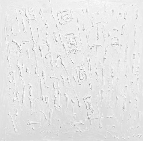 Walk along the coastline 3D white textured objects plaster van Nataliia Krykun, Schilderij te koop op Singulart