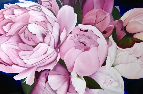 Spring Peonies - pink flowers, garden realism Nataliia Krykun