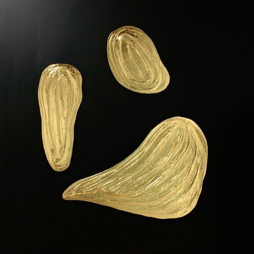 3D Happy life - gold leaf, textured minimalistic abstraction Nataliia Krykun