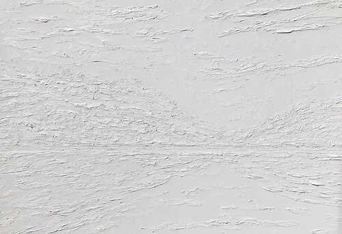 White seascape plaster textured objects 3d minimalism abstraction Nataliia Krykun