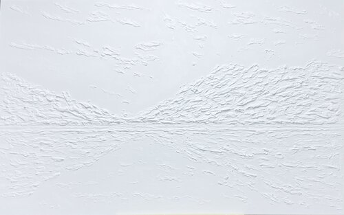 White Sea minimalistic abstract seascape 3d cement Nataliia Krykun