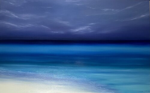 Turquoise ocean, waves, skyline, water, seascape Nataliia Krykun