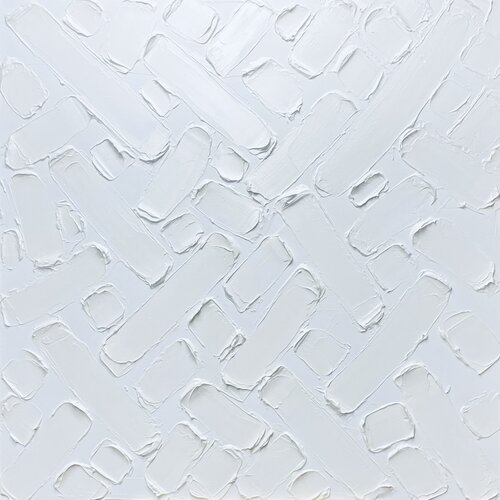 White stripes 2 - 3d textured, plaster Nataliia Krykun
