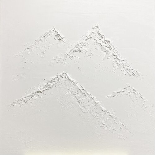White mountains Alps - 3d textured, plaster, textured de Nataliia Krykun, Pintura a la venta en Singulart