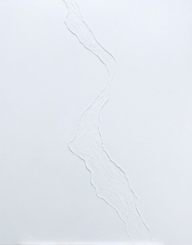 White Snowfall - 3D, textured, plaster de Nataliia Krykun, Pintura a la venta en Singulart