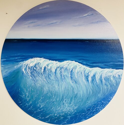 Ocean wave - sky line, underwater von Nataliia Krykun, Malerei kaufen auf Singulart