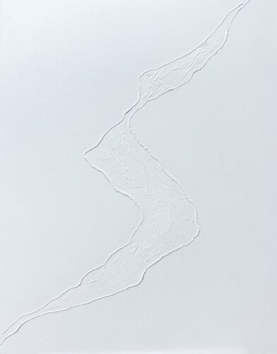 White Snow - 3D, textured, plaster by Nataliia Krykun, Painting for Sale on Singulart