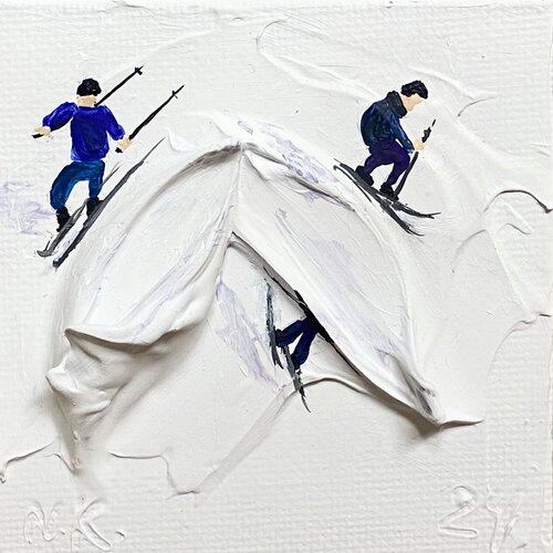 From the Series "Alpine Skiing, Snowboarding" 2 de Nataliia Krykun, Pintura a la venta en Singulart