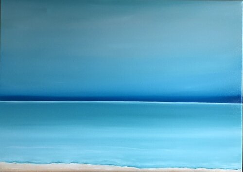 Ocean waves - Miami, turquoise horizon by Nataliia Krykun, Painting for Sale on Singulart