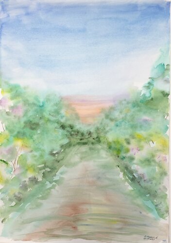 Spring - garden flowers di Nataliia Krykun, Opera su carta in vendita su Singulart