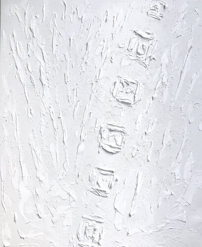 3D White abstract from the series „White reflection“ modern large painting textured, sculpture van Nataliia Krykun, Schilderij te koop op Singulart
