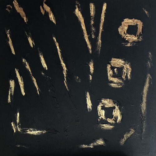 3D Gold & Black  series „Gold reflection“ -  textured, sculpture, gold leafing, gilding Nataliia Krykun