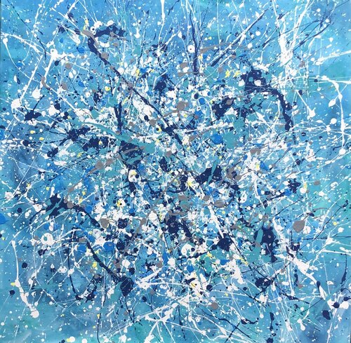 Series “Between Heaven and Earth” - turquoise blue von Nataliia Krykun, Malerei kaufen auf Singulart
