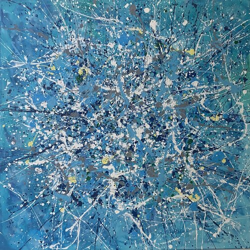 Series “Between Heaven and Earth” - turquoise blue von Nataliia Krykun, Malerei kaufen auf Singulart