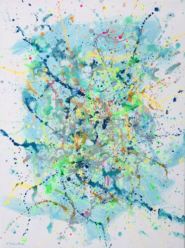 Your symphony- blue, white colorful expressionism abstraction di Nataliia Krykun, Pittura in vendita su Singulart