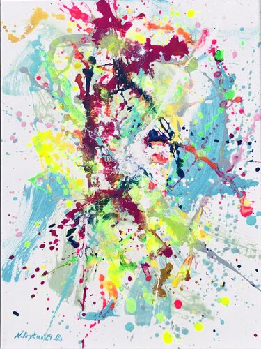 Flowers - colorful abstraction par Nataliia Krykun, Peinture en vente sur Singulart