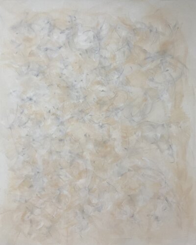 From the series „ Along the shore “ 1 - Aesthetic neutral style abstraction, minimalism van Nataliia Krykun, Schilderij te koop op Singulart