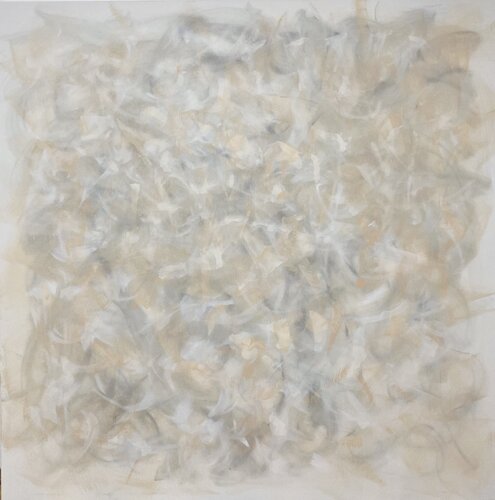 From the series „ Along the shore “ 2 - Aesthetic neutral style abstraction, minimalism Nataliia Krykun