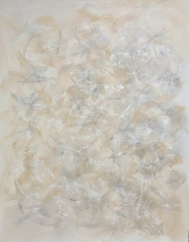 From the series „ Along the shore “ 3 - Aesthetic neutral style abstraction, minimalism van Nataliia Krykun, Schilderij te koop op Singulart