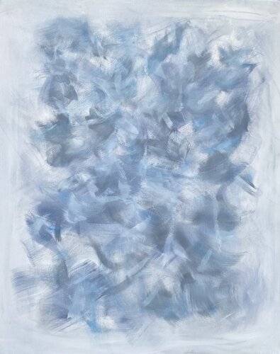 From the series „ Waves in ocean “ 2 - Aesthetic neutral gray style abstraction, minimalism van Nataliia Krykun, Schilderij te koop op Singulart