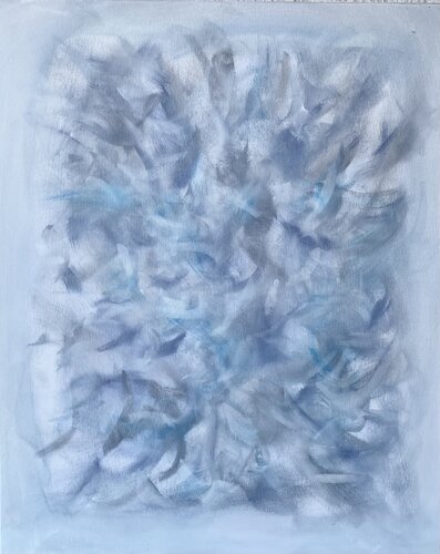 From the series „ Waves in ocean “ 3 - Aesthetic neutral gray style abstraction, minimalism van Nataliia Krykun, Schilderij te koop op Singulart