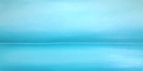 The turquoise horizon of the ocean - blue minimalism abstraction sea, water, sky, summer Nataliia Krykun