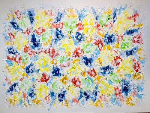 From the series „ Blooming Spring“ 1 - cozy style abstraction, minimalism de Nataliia Krykun, Pintura a la venta en Singulart