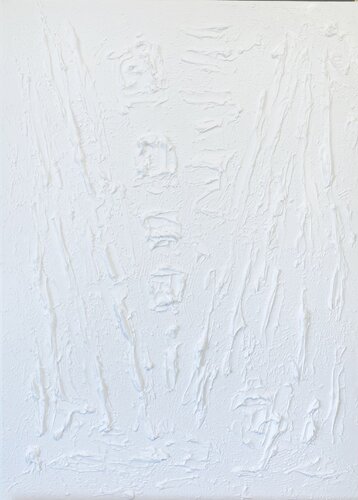 Series "Essential Silence - 9", white abstraction in 3D, textured von Nataliia Krykun, Malerei kaufen auf Singulart