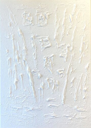 Series "Essential Silence - 10", white abstraction in 3D, textured de Nataliia Krykun, Pintura a la venta en Singulart