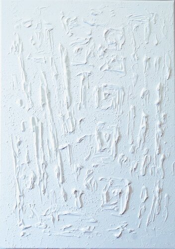 Series "Essential Silence - 2", white abstraction in 3D, textured by Nataliia Krykun, Painting for Sale on Singulart