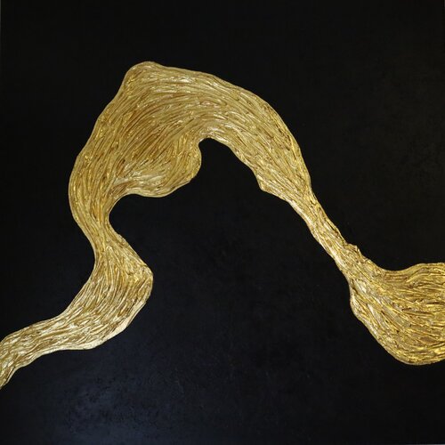 From the series “Ocean Waves - 4” hight waves - gold leaf 3D textured Nataliia Krykun