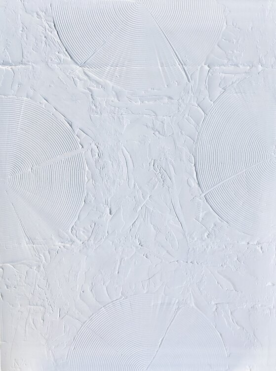 3 D “White abstraction circles ” minimalism Nataliia Krykun